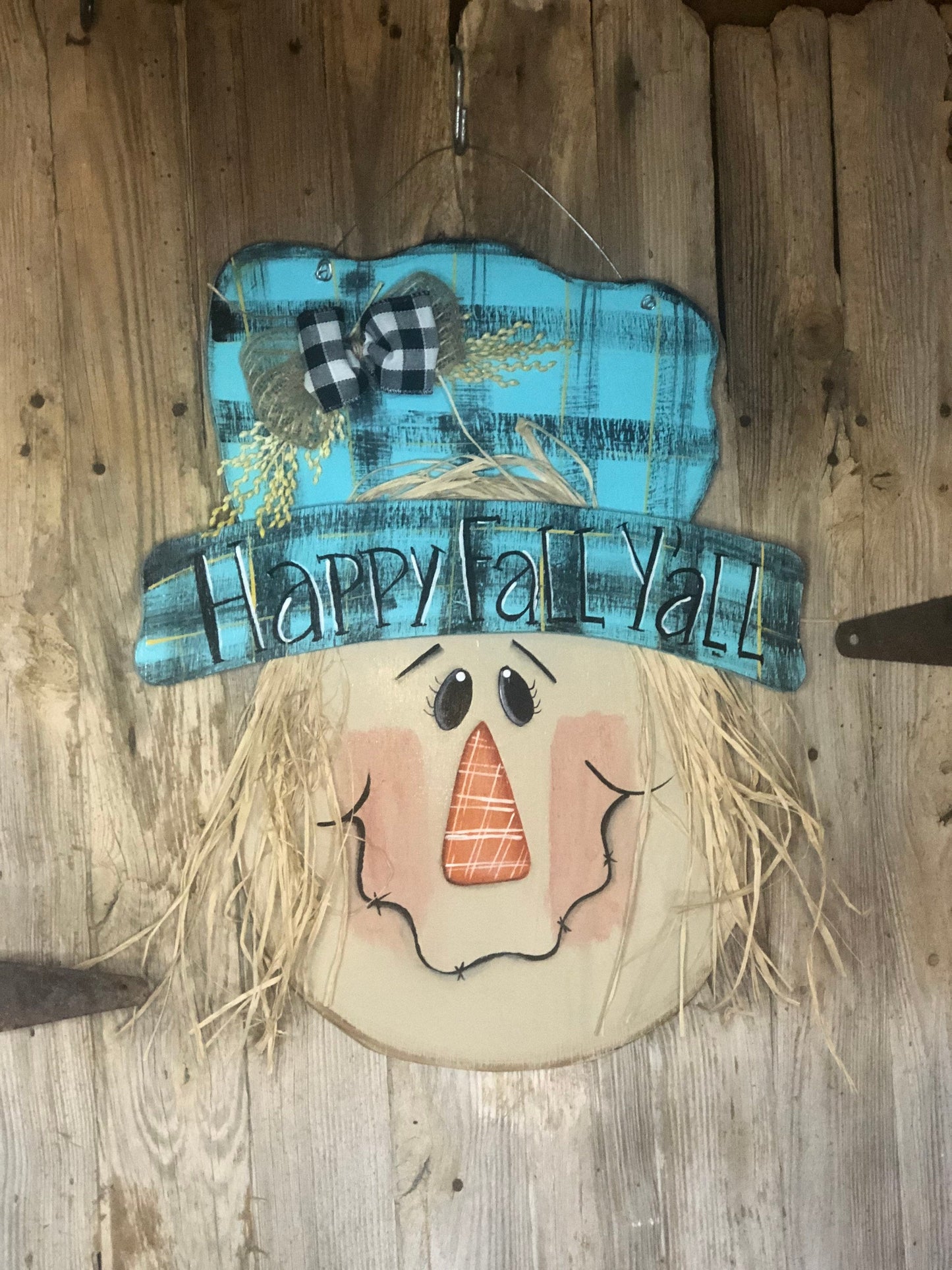 Wooden Scarecrow door hanger|fall decor|scarecrow door hanger |fall door|fall decoration|scrarecrow|wooden door hanger