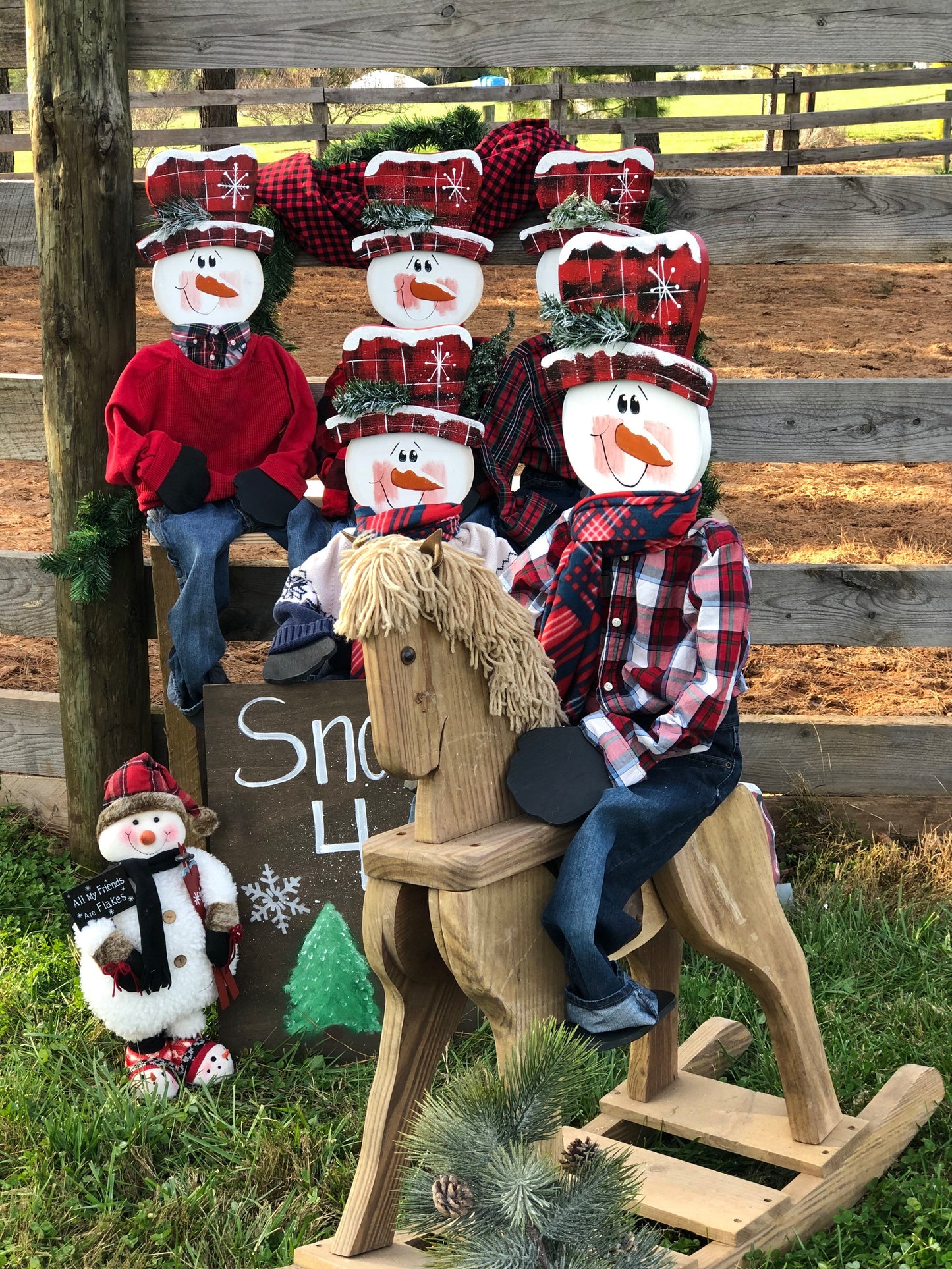 Sitting Snowman Wooden Winter Porch Sitter Home Decor Decorating Outdoor Christmas Porch Decor Christmas Decor