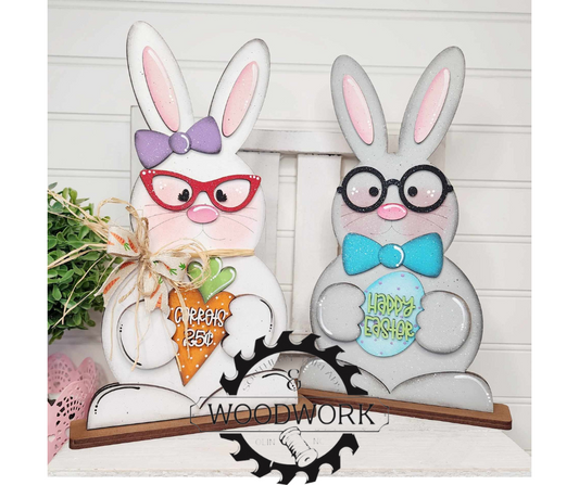 Easter Bunny Shelf Sitter Couple