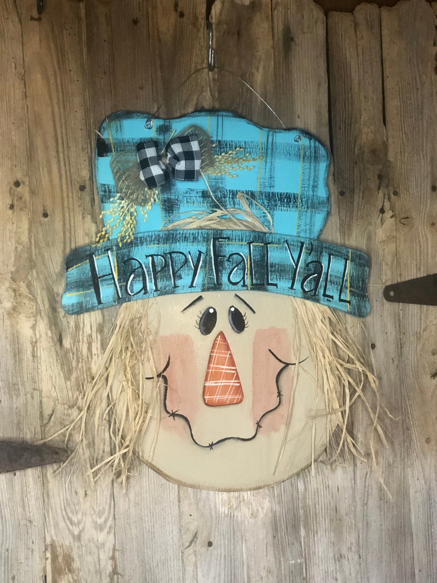 Wooden Scarecrow door hanger|fall decor|scarecrow door hanger |fall door|fall decoration|scrarecrow|wooden door hanger