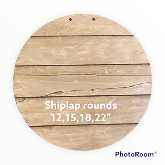 Faux Shiplap Solid round unfinished blank